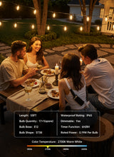Minetom 55FT Outdoor String Lights with Remote, 17+1 Shatterproof ST38 LED Bulbs, Waterproof Patio Lights with 3 Modes, Dimmable & Connectable 2700K Hanging Lights for Backyard Porch Deck Balcony