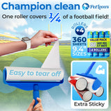 PetLovers Large Lint Roller with 3 Refills – 360 Total Sheets for Tackling Pet Hair, Extra Large Floor and Carpet Roller for Homes with Pets, Perfect for Floors, Furniture, and Loving Pet Owners