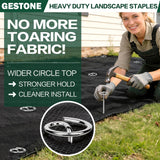 Landscape Staples Pins 120 Pack, 8 Gauge 6 Inch Heavy Duty Galvanized Weed Barrier Pins, Circle Top Garden Stakes with Removal Tool, Landscape Fabric Stakes for Weed Barrier Fabri
