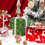 WRAPAHOLIC 30 Inch Christmas Wrapping Paper Roll - Jumbo Roll Red Green Gold and Silver Snowflakes Trees Holiday Collection with Metallic Foil Shine - 4 Rolls - 30 Inch x 120 Inch Per Roll