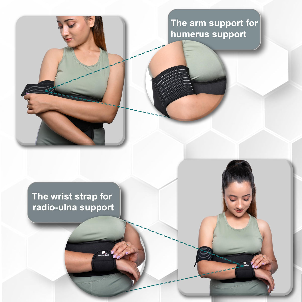 Wonder Care-Left Right Shoulder Immobilizer Arm Sling Elastic Brace for Clavicle Collar Bone Dislocation Subluxation Shoulder stabilizer Compression Brace After Rotator Cuff Surgery - Black-Size 3