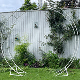 LeJoy Garden Round Wedding Arch 6.5ft Metal Backdrop Stand with Base