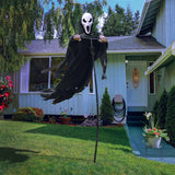 LarpGears Halloween Scarecrow Ghost Outdoor Decorations, 7.5Ft Halloween Rotatable Flying Ghost Home Decoration for Outdoor Garden, Porch, Yard
