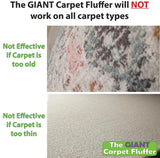 Johnny World Giant Carpet Fluffer Large Carpet Rake for Reviving Matted Rugs & Pile Restoration, Removing Pet Hair, Fluffing Carpet Fibers