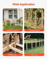 VEVOR Wooden Garden Stakes, 25 Pcs 36 x 0.5 x1.5 in Survey Grading Stakes, Garden Ground Stake with Sharp Point, Fir Wood Plant Support Stake, Sign Posts for Silt Fence Backyard Boundaries Baselines