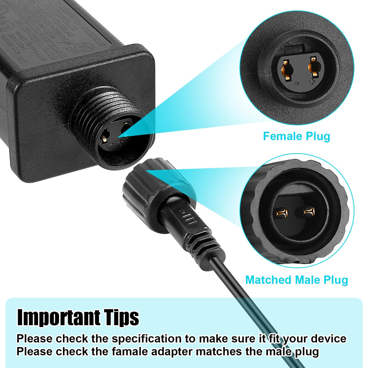 4PCS Replacement Yard Inflatable Adapter 12V Class 2 Power Supply 120VAC 60Hz LED IP44 Waterproof Transformer Plug for LED Strip String Light Halloween Christmas Inflatable Decorations