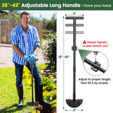 Edger Lawn Tool, Sharp Saw-Tooth Half Moon Hand Lawn Edging Tool for Landscaping, 49" Adjustable Long Handle Manual Edgers with T-Grip for Sidewalk Flower Bed Yard Garden Border Cable Burying