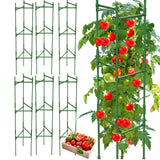 MQHUAYU 6 Pack Tomato Cage,Tomato Cage for Raised Garden Bed, 48'' Tall Tomato TrellisTriangle or Square Cages for Garden,Pots, Plant Cages & Supports（Green, Extra Bold ）