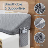 King Size（76"x10"x6"） Bed Wedge Pillow for Headboard - Upgraded Bed Gap Filler King Between Mattress and Headboard - Wedge headboard Pillow - Grey