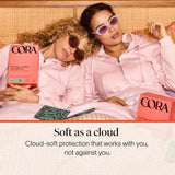 Cora 100% Organic Cotton Topsheet Pads (36 Overnight Pads)