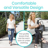 Vive Thigh Brace - Hamstring Quad Wrap - Adjustable Compression Sleeve Support for Pulled Groin Muscle, Sprains, Quadricep, Tendinitis, Workouts, Sciatica Pain and Sports Recovery - Men, Women (Grey)