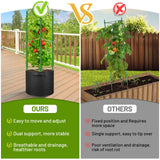 Legigo 2 Pack Tomato Cages with 10 Gallon Grow Bags- 48inch Tomato Trellis Plant Support Stakes Planter, Tomato Plant Cages Garden Trellis for Vertical Climbing Plants Vegetables Flowers Fruits