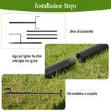 HFYZZ 4Pack 78.7 Inch Metal Garden Netting Support Stakes, Heavy Duty Rustproof Black Coated Steel Frame for Garden Fencing, Lawn Plant Support Pole for Blueberry Garden Bed Plant Crop Protection