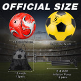 Glimin 12 Pcs Operation Christmas Deflated Soccer Balls Size 5/4 Bulk with Pump Drawstring Bag for Official Soccer Sport Christian Charity Donation Xmas Gift ()