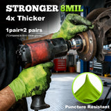 TitanFlex Heavy Duty Green Industrial Nitrile Gloves, 8-mil, Medium, Box of 50, Latex Free, Raised Diamond Texture Grip, Powder Free, Food Safe, Rubber Gloves, Mechanic Gloves