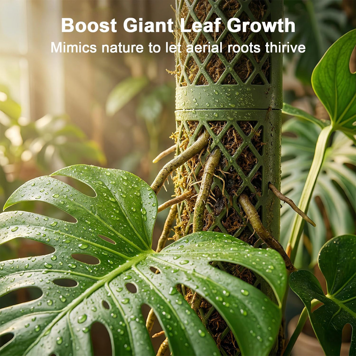 Moss Pole Monstera Plant Support: 40" Stackable Kit for Climbing Vines