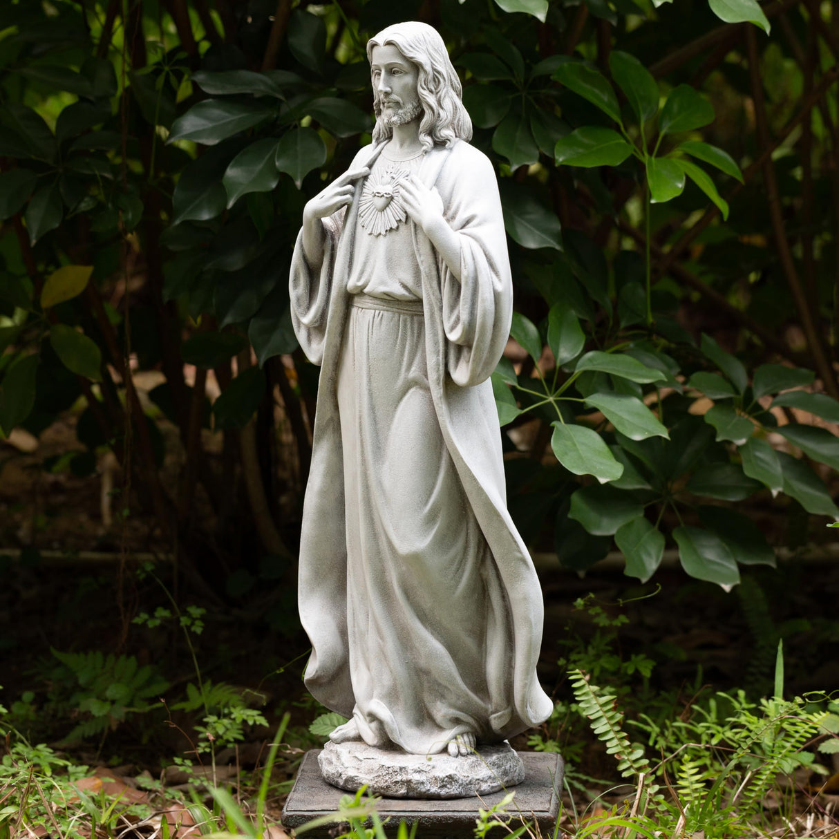 BC Catholic Sacred Heart of Jesus Statue, 24.5" H Large Jesus Christ Statue, Catholic Outdoor Statue for Garden Yard Patio Lawn Hallway, Handpainted Religious Gift for Father's Day