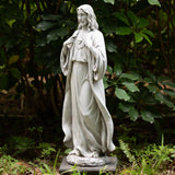 BC Catholic Sacred Heart of Jesus Statue, 24.5" H Large Jesus Christ Statue, Catholic Outdoor Statue for Garden Yard Patio Lawn Hallway, Handpainted Religious Gift for Father's Day