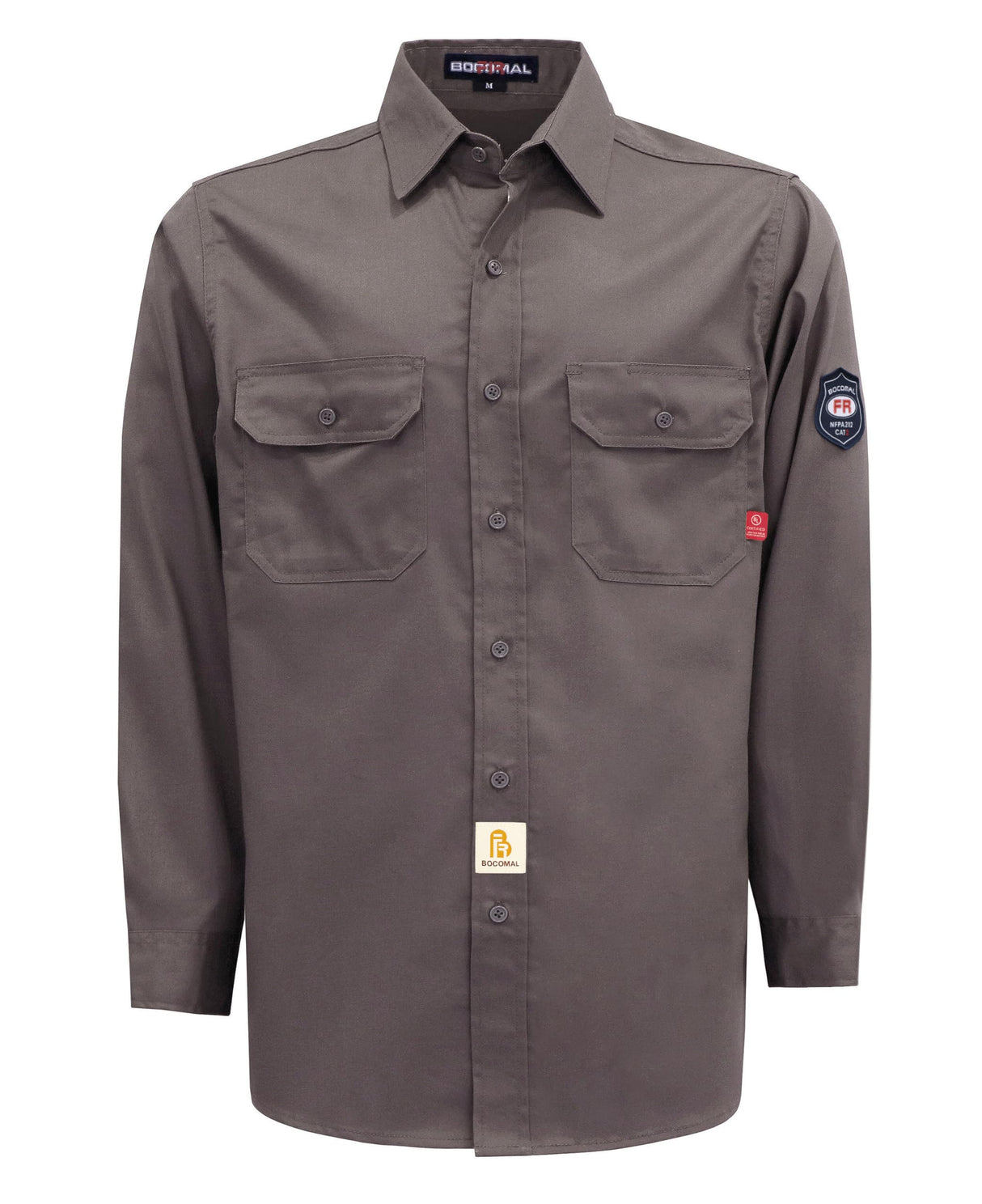 BOCOMAL FR Shirts 6.25oz Light Weight Summer Welding Shirts Flame Resistant Shirt Charcoal Gray Men's Fire Retardant Shirt