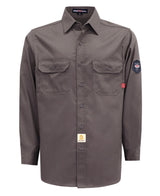 BOCOMAL FR Shirts 6.25oz Light Weight Summer Welding Shirts Flame Resistant Shirt Charcoal Gray Men's Fire Retardant Shirt