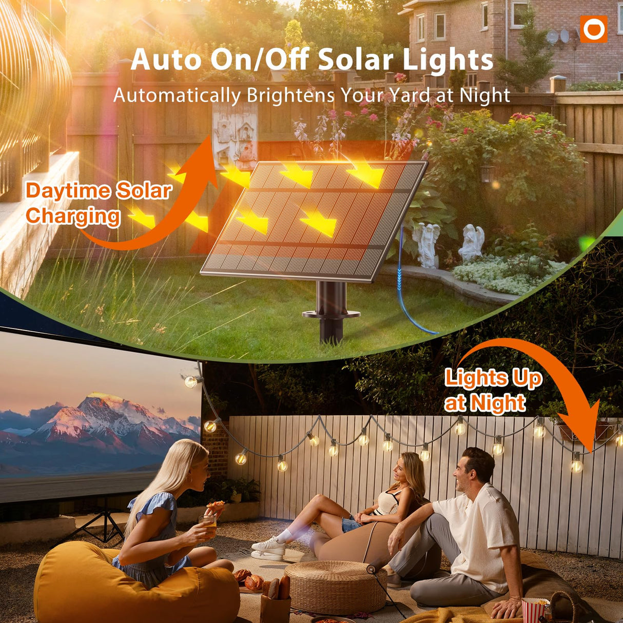 addlon 100FT Solar String Lights Outdoor with Remote, 54 LED Shatterproof Bulbs, USB Charging, 20+ Hour Runtime, Dimmable & Timable, G40 Waterproof Solar Lights for Outside Backyard Patio Garden Decor