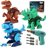 Dinosaur STEM Toys for Kids 3-5, Take Apart Dinosaur Toys with Electric Drill, Educational Building Toy & Construction Set, DIY Christmas Birthday Gifts for 3 4 5 6 7 8 Years Old Boys and Girls
