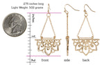 SPUNKYsoul New Beginnings Lotus Flower Antique Silver or Gold and Patina Boho Chic Tribal Ethnic Fishhook Dangle Earrings for Women Gift (Gold)