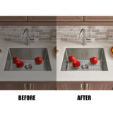SunnyPoint 304 Stainless Steel Sink Protector Rack – Rust-Resistant Grid for Kitchen Sink Bottom, Scratch Prevention, Drainage Support, Fits Sinks 16.15" x 12.4", Center Drain Hole Required
