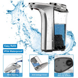 PZOTRUF Automatic Soap Dispenser, Touchless Dish Soap Dispenser 17oz/500ml with Infrared Sensor, 5 Adjustable Soap Dispensing Levels, Liquid Hand Dispenser for Bathroom Kitchen Sink (Silver)