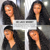 Lemoda 210% Density 13x6 Full Lace Frontal Virgin Human Hair Wigs 12A Water Wave 13x6 HD Lace Front Wigs Deep Wave Human Hair Wig Wet and Wavy Wig Pre Plucked With Natural Hairline 26Inch