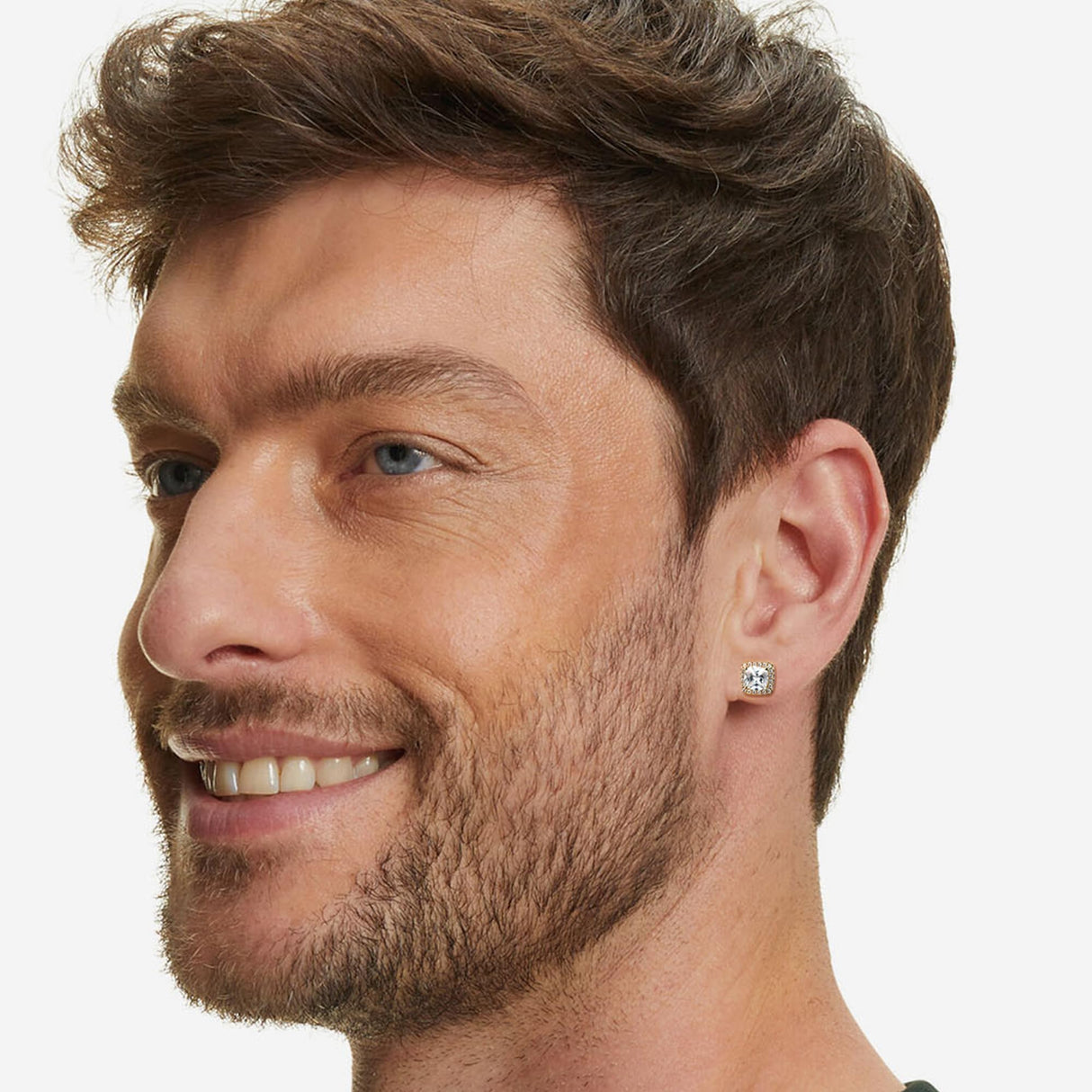 FEYIR 9 Pairs Earrings for Men Stainless Steel Small Hoop Earrings Hypoallergenic CZ Cross Dangle Earrings Cubic Zirconia Stud Earrings Huggie Men's Earrings Set