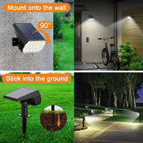 WELALO Solar Spot Lights Outdoor, [2 Pack/65 LED/3 Modes] Solar Landscape Spotlights, Solar Powered Security Lights, IP68 Waterproof Wall Lights for Outsides Walkway Yard Garden Driveway(Cool White)
