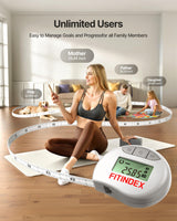 FITINDEX Body Measuring Tape, Accurate Bluetooth Measuring Tape for Body Measurements, Smart Body Tape Measure Retractable with 12 Body Parts Measure for Weight Loss Fitness Muscle Gain, Sync with APP