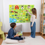 BONNYCO Felt Board for Toddlers with 92 Farm Animal Figures Montessori Toys