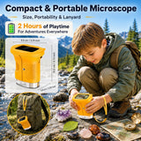 OAEBLLE Kids Microscope, 4K 1000X Zoom, 2.4" Screen, STEM Toy for Ages 4-8