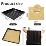 6Set Microgreens Growing Mat with Tray, Microgreen Growing Kit 10″×10″ Wheatgrass Seed Sprouting Starter Mat Hemp Fiber Grow Tray Hydroponic Jute Pads Indoor Organic Production for Germination Sprouts