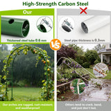 Fecita Thickened Rustproof Garden Arch Metal Trellis for Climbing Plants Outdoor, Wedding Arch Garden Arbor Frame Archway 4.9 x8.1 or 7.9 x6.7Ft Flower Arches for Bridal Party Decoration (Green)