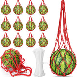 Nuenen 6 Pcs Watermelon Net Melon Hammock Melon Cradle Plant and Garden Supports Pumpkin Support Hanging Bag Protects Watermelons, Honeydew, Squash, Cantaloupes (Red)