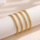 Goldegg Gold Bracelets for Women, 18K Gold Plated 925 Sterling Silver Mesh Bracelets Diamond Cut Gold Bracelets Jewelry Gifts(6.5 Inches)