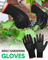 Honeydak 36 Pairs Gardening Gloves for Men Women Breathable Rubber Coated Working Gloves Bulk for Gardening Construction Work(Black, Green)