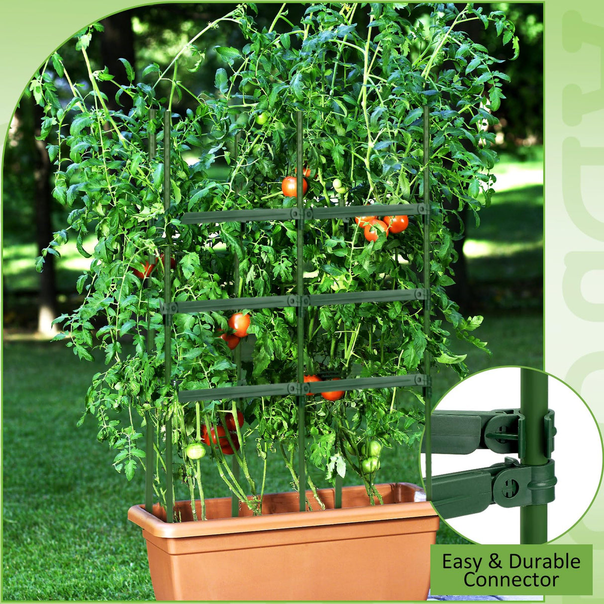 Threehoney 24 Pcs Garden Adjustable Stake Arms for Tomato Cage 10 to 14'' Plant Stake Connectors Expandable Trellis Climbing Rod Tomato Stick Supports for 11 mm Diameter Climbing Plants Vegetables