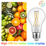 TJOY 6 Pack A19 Vintage LED Edison Bulbs, Dimmable Light Bulb 60W Equivalent, High Brightness 2700K Warm White, 8W E26 Standard Base, 800Lumens, CRI80+, Clear Glass Filament Bulb for Home, Farmhouse