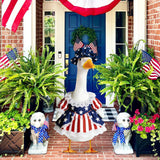 Fuzzivator 4th of July Porch Goose Outfits Patriotic Goose Outfit Memorial Day Porch Goose Outfit for 23" Geese Independence Day Summer Outdoor Patio Yard Lawn Garden