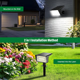 LAMKEEP Solar Spot Lights Outdoor with 60 LED & Auto On/Off, 4 Pack Solar Lights Outdoor Waterproof IP68 with 3 Lighting Modes, 2-in-1 Solars Landscape Light for Outside, Garden, Yard(Cool White)