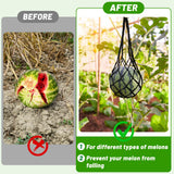 12 Pack Melon Hammock Watermelon Nets with S Hanging Hooks, Melon Cradle for Garden to Prevent Falling, Heavy Duty Watermelon Mesh Bag for Growing Cantaloupe Pumpkin in Vertical Garden (Black)