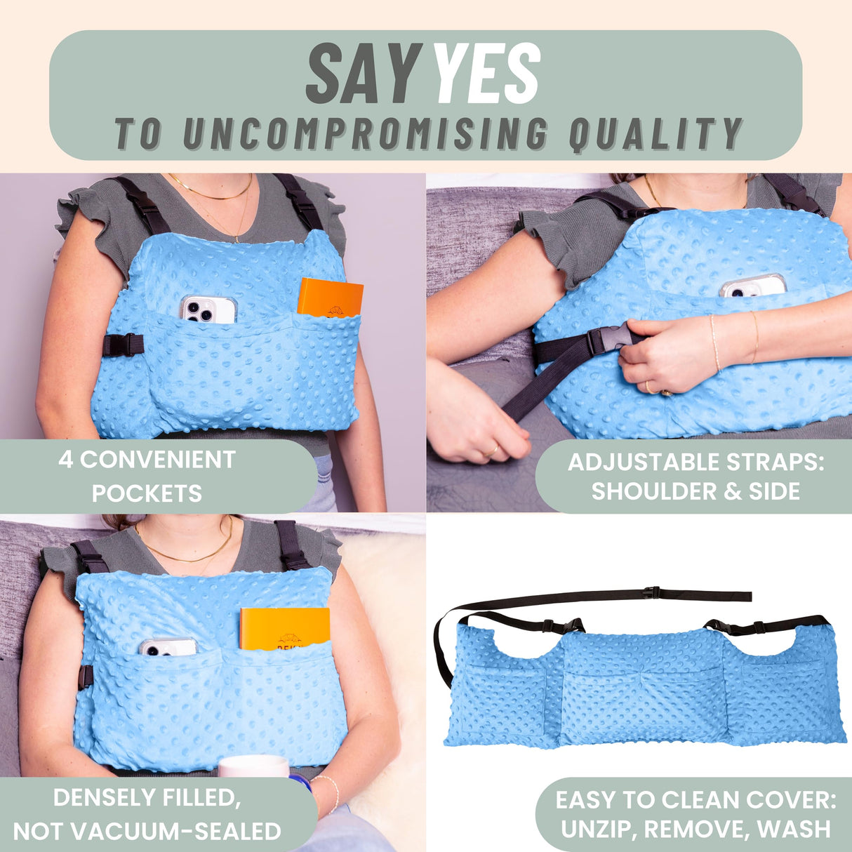 MOYOAMA Post Mastectomy Pillow - Mastectomy Pillows Post Op, Breast Pillow for Breast Surgery Recovery Supplies and Lumpectomy Recovery Supplies, After Mastectomy Must Haves, Breast Reduction Pillow