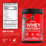 Six Star Whey Protein Powder Plus - Muscle Building & Recovery Formula with Whey Isolate Powder, BCAAs, 30g Protein, Immune Support - Post-Workout Supplement - Strawberry Smoothie, 1.8 lbs