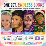 Jim&Gloria Water Resistant Face Paint Tattoo Pen, Temporary Tattoo Markers for Skin, Body Painting Kit, Teen Girl Gifts Trendy Stuff, Makeup Toys Crafts, Christmas Gifts for Teenage Girls, Adults