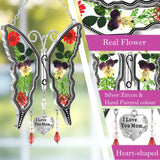 KY&BOSAM Butterfly Suncatcher Pressed Flower Stained Glass Window Hanging