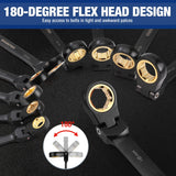 WORKPRO 22-piece Ratcheting Wrench Set with 180° Flex Head, Anti-Slip Tooth, Combination Wrench Sets with Organizer Box, Metric 6-18mm & SAE 1/4-3/4", Black Electrophoretic Coating